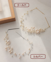 プリンセス 結婚式 パールヘッドドレス 50191