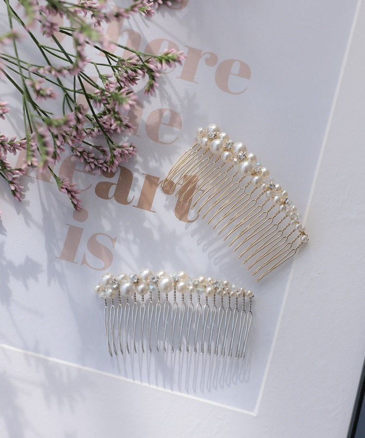 パール＆ビジュー ヘアーコーム (ヘアーアクセサリー) 50187