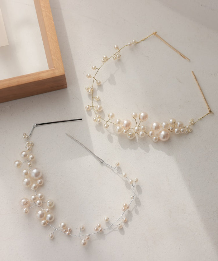 プリンセス 結婚式 パールヘッドドレス 50191