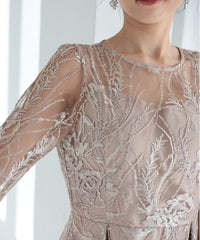 総レース バックリボン 結婚式 パーティー オケージョン ドレス  (S,M,L,XL)50134