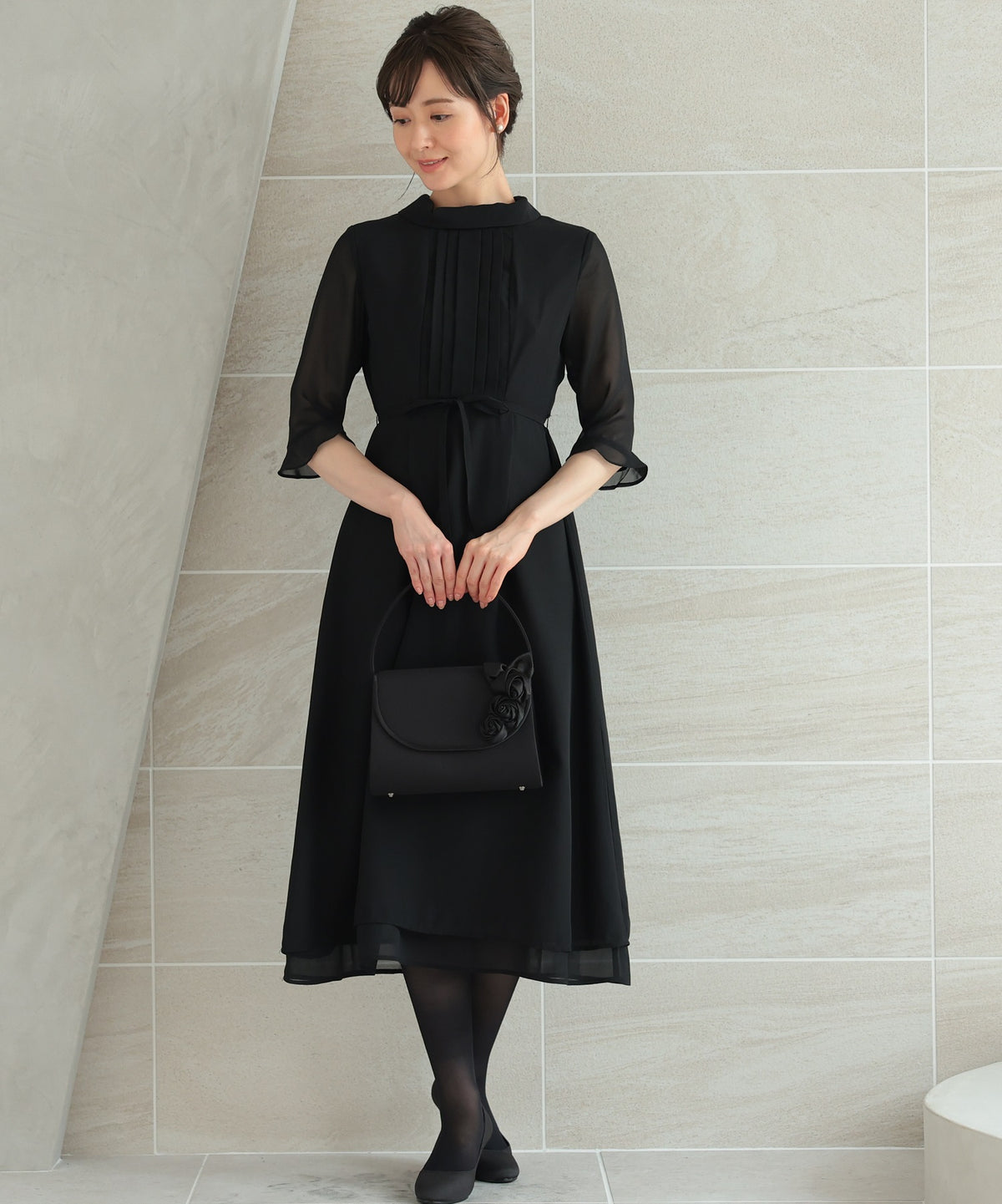 ブラックフォーマル 冠婚葬祭 ワンピースドレス 礼服 喪服11261