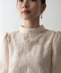 ランタンスリーブ 結婚式パーティードレス(S,M)50239