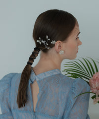 パール＆リーフスパンコール ヘアピン３本セット 50188