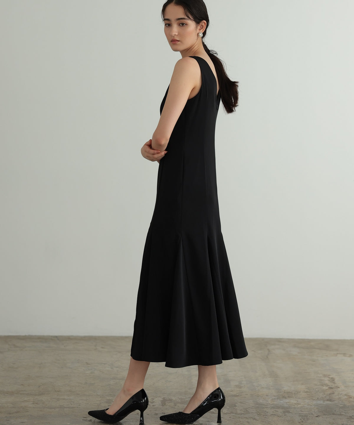 チュールフリル ジレ付き２点セットドレス 結婚式 パーティー オケージョンドレス(S,M)50241