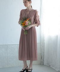 キーホールネック 結婚式 パーティードレス  50195