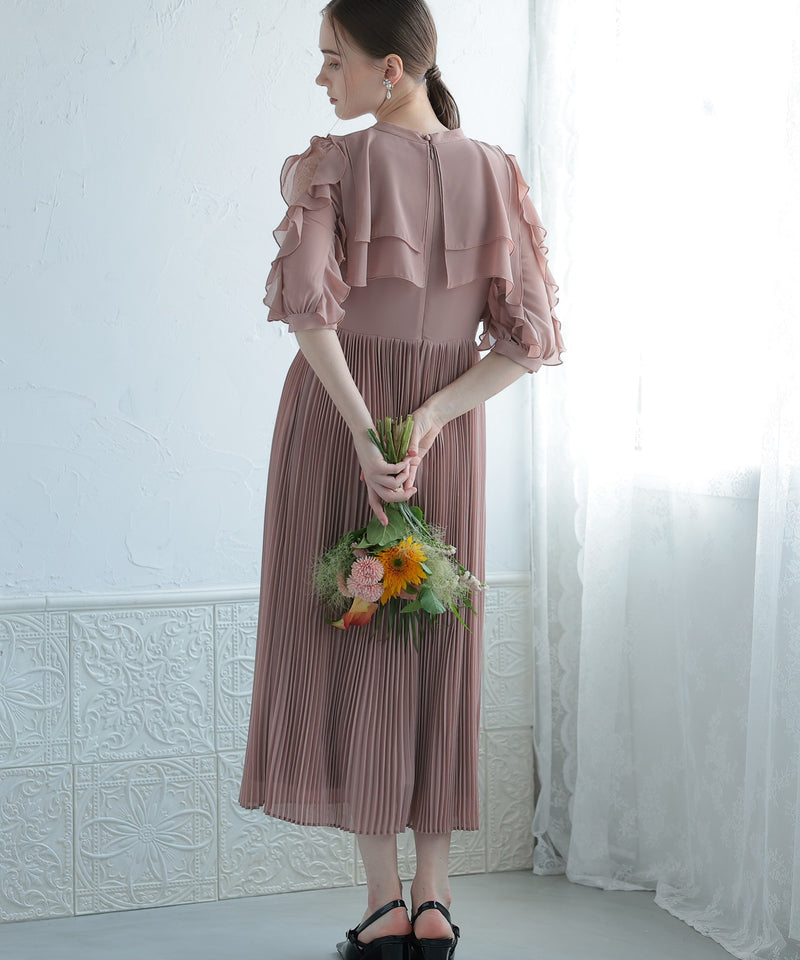 キーホールネック 結婚式 パーティードレス  50195