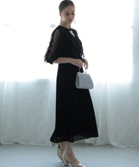 キーホールネック 結婚式 パーティードレス  50195