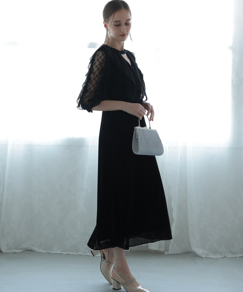 キーホールネック 結婚式 パーティードレス  50195