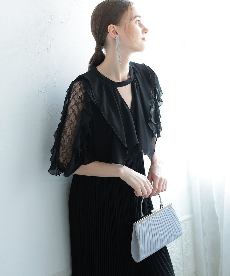 キーホールネック 結婚式 パーティードレス  50195