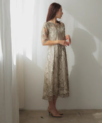 総レース バックリボン 結婚式 パーティー オケージョン ドレス  (S,M,L,XL)50134
