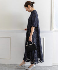 ランタンスリープＡラインボタニカル柄 結婚式 パーティー ドレス (S,M,L)11260