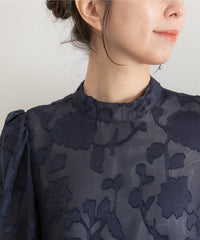 ランタンスリープＡラインボタニカル柄 結婚式 パーティー ドレス (S,M,L)11260