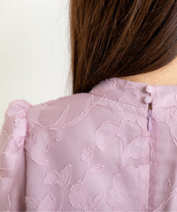 ランタンスリープＡラインボタニカル柄 結婚式 パーティー ドレス (S,M,L)11260