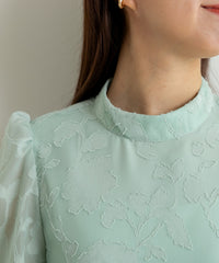 ランタンスリープＡラインボタニカル柄 結婚式 パーティー ドレス (S,M,L)11260